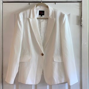 JM Studio Women’s Single-Button White Blazer